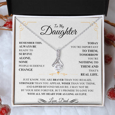 To My Daughter - Alluring Beauty Necklace - Gift Set - SLDDL0111 - Sunshine Letters Co